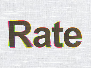 Image showing Money concept: Rate on fabric texture background