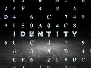 Image showing Protection concept: Identity in grunge dark room