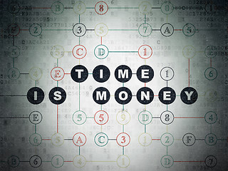 Image showing Timeline concept: Time Is money on Digital Paper background