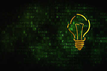 Image showing Business concept: Light Bulb on digital background