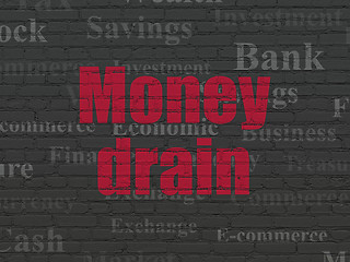 Image showing Money concept: Money Drain on wall background