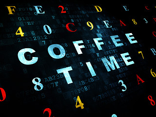 Image showing Time concept: Coffee Time on Digital background