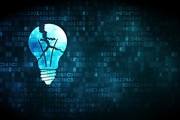 Image showing Finance concept: Light Bulb on digital background