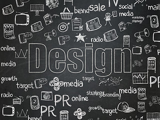 Image showing Marketing concept: Design on School Board background