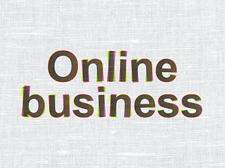 Image showing Business concept: Online Business on fabric texture background