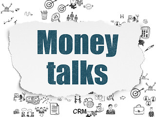 Image showing Finance concept: Money Talks on Torn Paper background