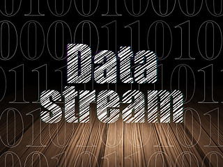 Image showing Data concept: Data Stream in grunge dark room