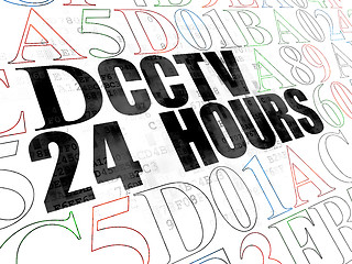 Image showing Privacy concept: CCTV 24 hours on Digital background