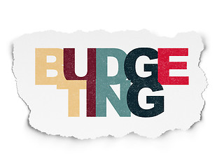 Image showing Finance concept: Budgeting on Torn Paper background