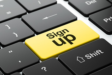 Image showing Web development concept: Sign Up on computer keyboard background