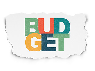 Image showing Currency concept: Budget on Torn Paper background