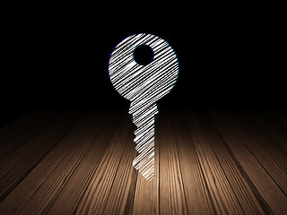 Image showing Protection concept: Key in grunge dark room