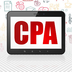 Image showing Business concept: Tablet Computer with CPA on display