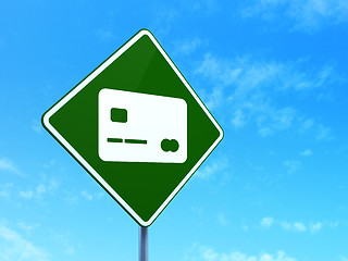 Image showing Banking concept: Credit Card on road sign background