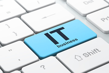 Image showing Finance concept: IT Business on computer keyboard background