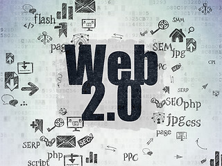 Image showing Web design concept: Web 2.0 on Digital Paper background