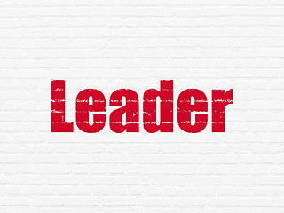 Image showing Business concept: Leader on wall background