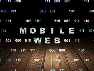 Image showing Web development concept: Mobile Web in grunge dark room