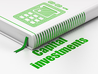 Image showing Currency concept: book ATM Machine, Capital Investments on white background