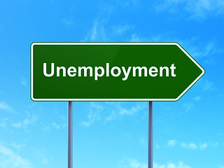 Image showing Finance concept: Unemployment on road sign background