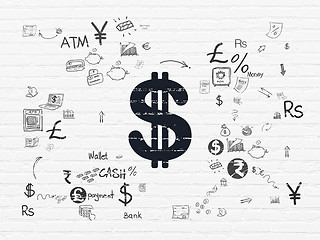 Image showing Money concept: Dollar on wall background