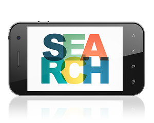 Image showing Web development concept: Smartphone with Search on  display