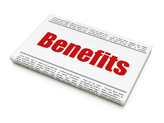 Image showing Business concept: newspaper headline Benefits