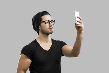 Image showing Making a selfie