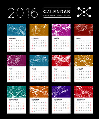 Image showing Geometrical calendar of 2016