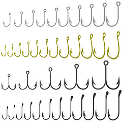 Image showing Set of Different Steel Hooks