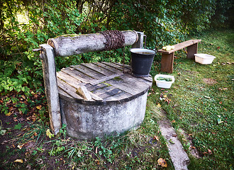 Image showing Rural well with bucket