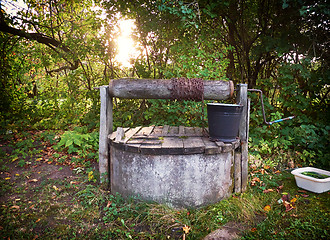Image showing Rural well with bucket