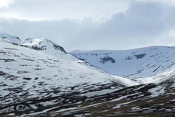 Image showing Snowy volcano mountain landscape in Iceland