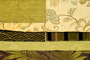 Image showing Fabric floral green