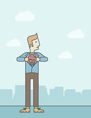 Image showing Super businessman.