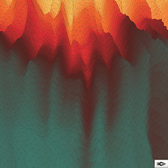 Image showing Fire Vector Background. Mosaic. Abstract Mesh Illustration. 