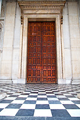 Image showing door st paul cathedral in london construction  religion
