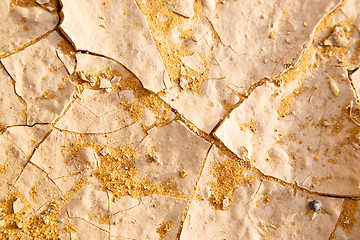 Image showing cracked sand in  africa desert abstract macro