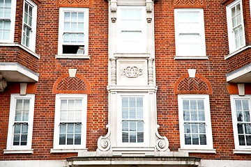 Image showing old window in europe london  red brick wall      historical 