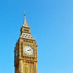 Image showing london big ben and historical old construction england  aged cit