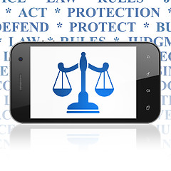 Image showing Law concept: Smartphone with Scales on display