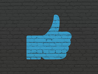 Image showing Social media concept: Thumb Up on wall background