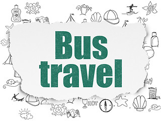 Image showing Travel concept: Bus Travel on Torn Paper background