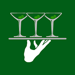 Image showing Waiter Hands With Tray