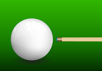 Image showing Billiard Cue Aiming on Ball