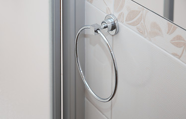 Image showing Towel holder in bathroom