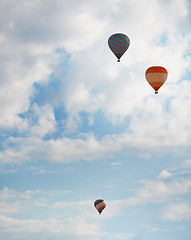 Image showing Air balloons in blue sky