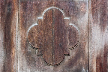 Image showing detail on old wooden door