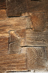 Image showing wooden beams on old wall