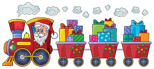 Image showing Christmas train theme image 4